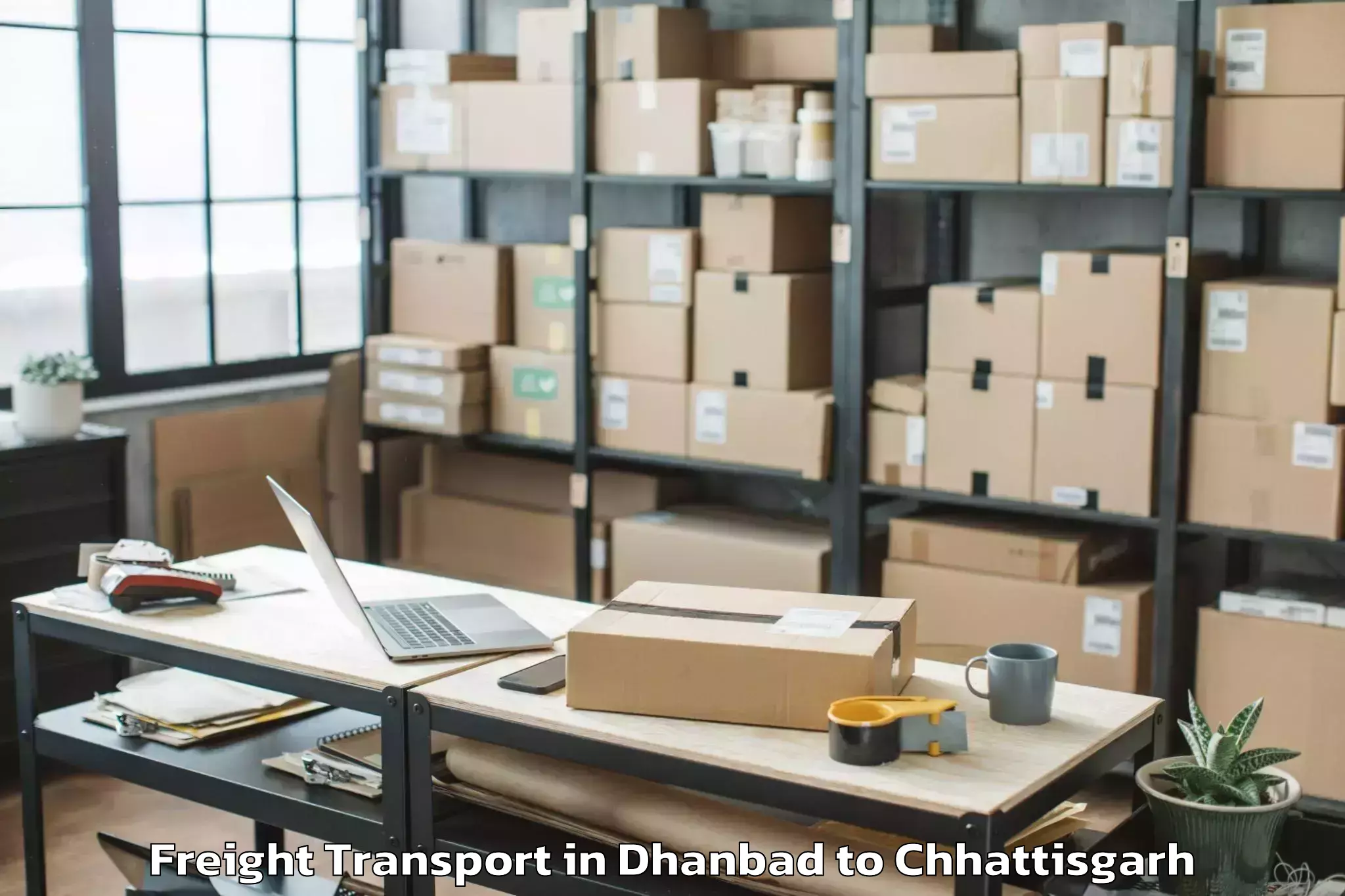 Easy Dhanbad to Bastar Freight Transport Booking